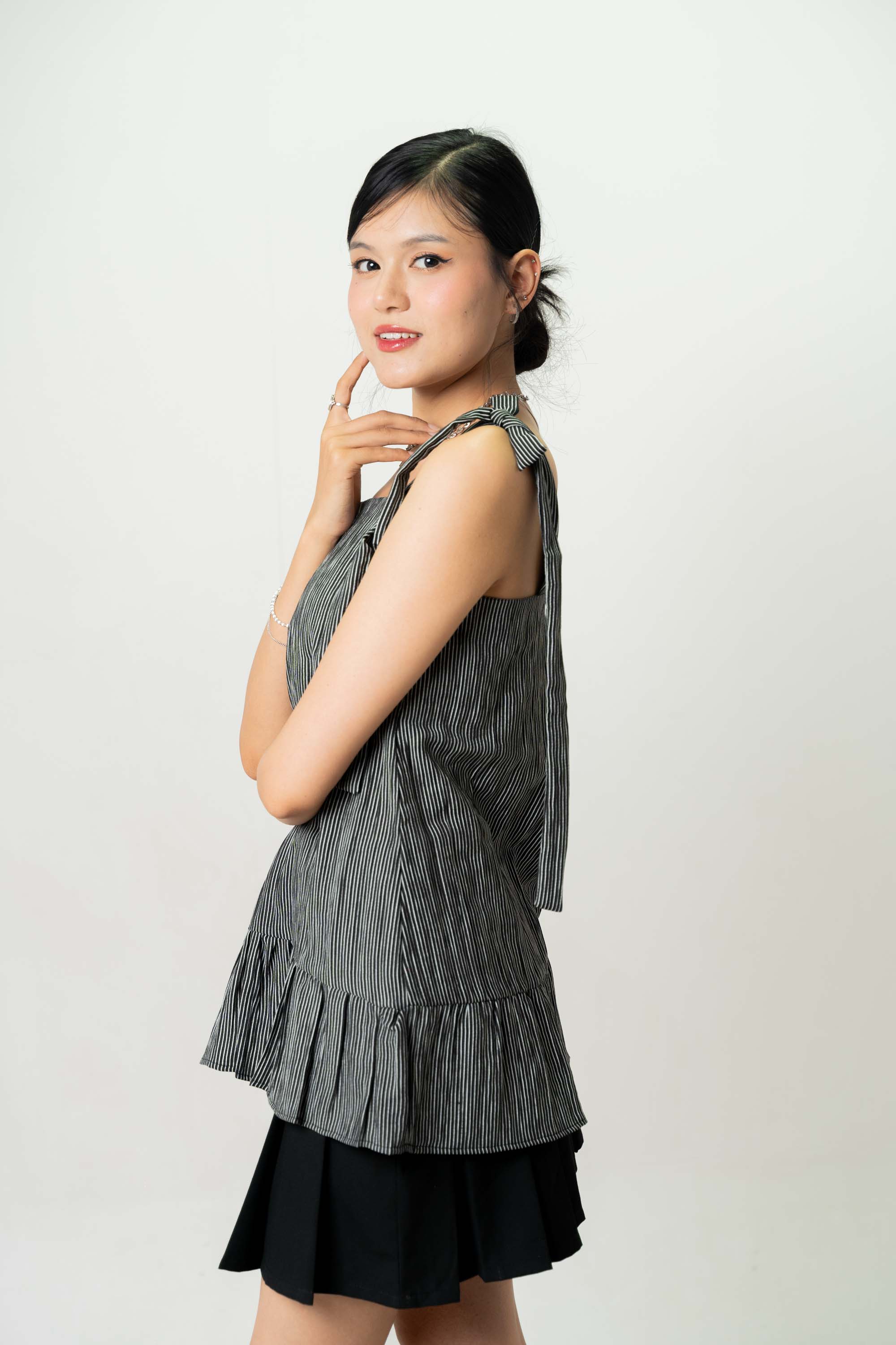 Amelia Shoulder Tie Black Top